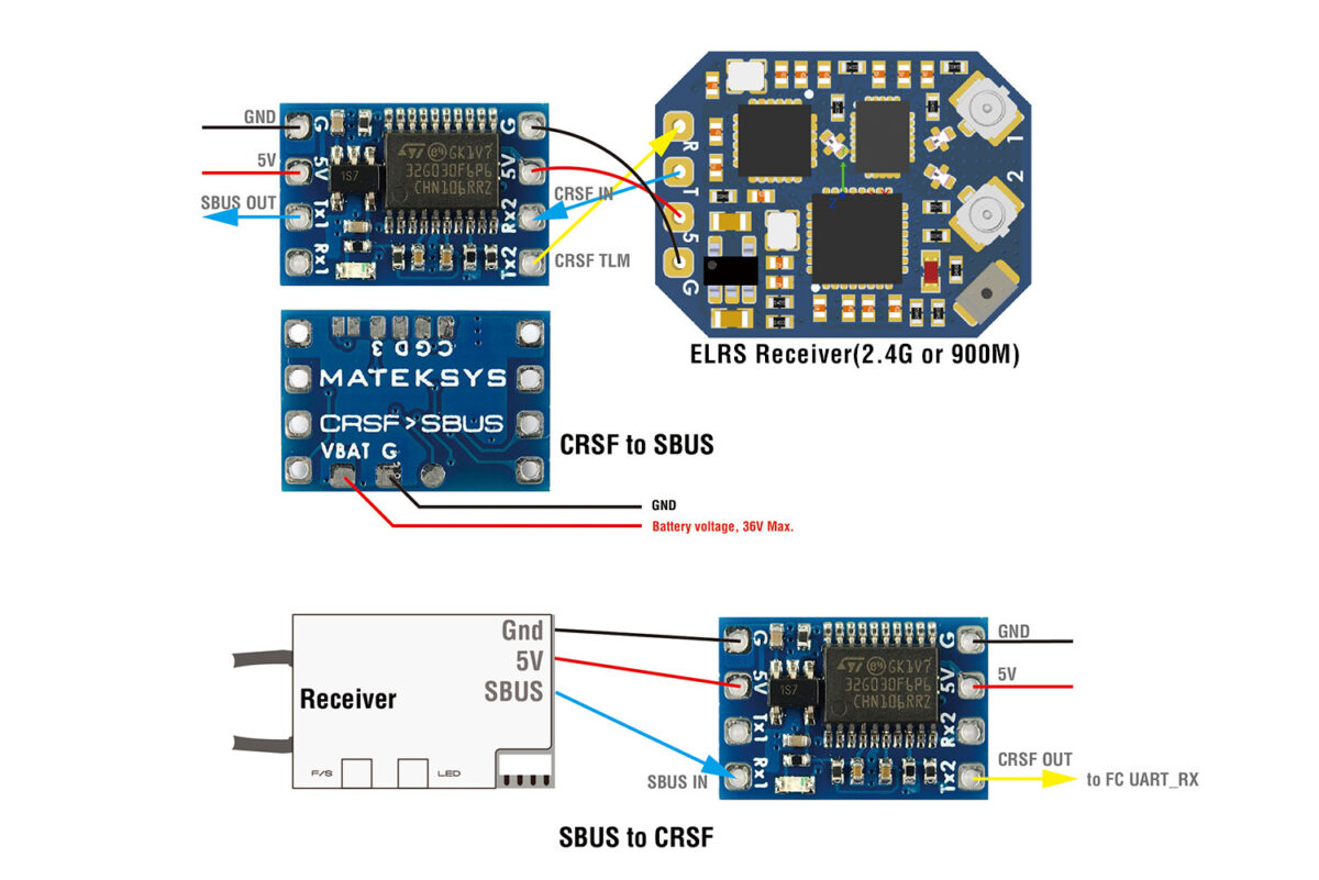 ELRS CRSF TO SBUS CONVERTER