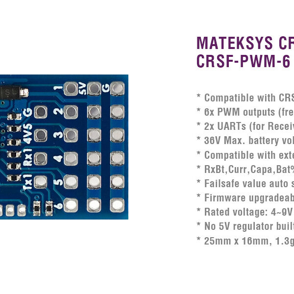 MATEKSYS CRSF-PWM Converter, CRSF-PWM-6