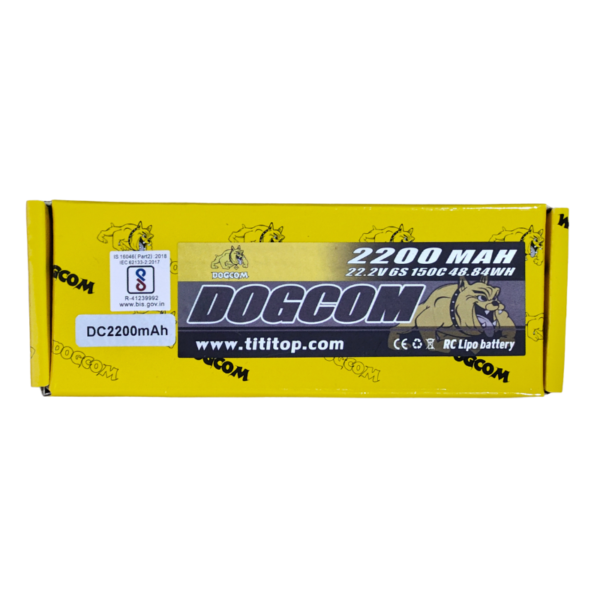DOGCOM 6S 2200mAh 150C 22.2V LiPo Battery XT60