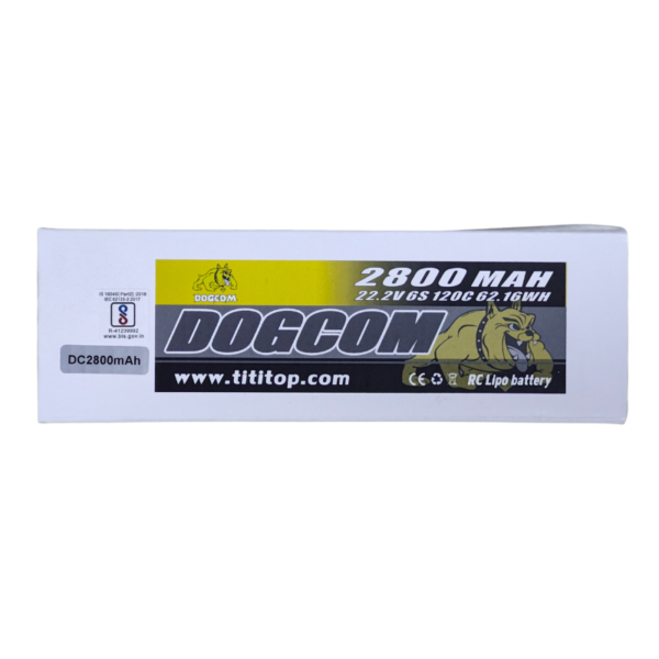 DOGCOM 6S 2800mAh 120C 22.2V LiPo Battery XT60