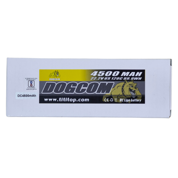 DOGCOM 6S 4500mAh 120C 22.2V LiPo Battery XT90