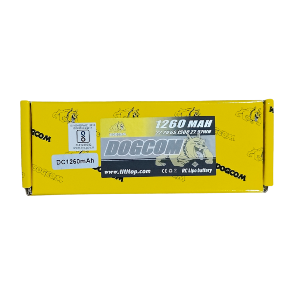 DOGCOM 6S 1260mAh 150C 22.2V LiPo Battery XT60