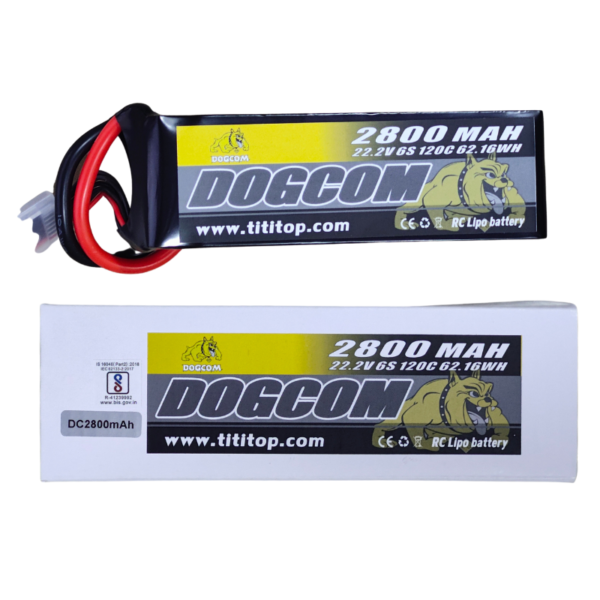 DOGCOM 6S 2800mAh 120C 22.2V LiPo Battery XT60