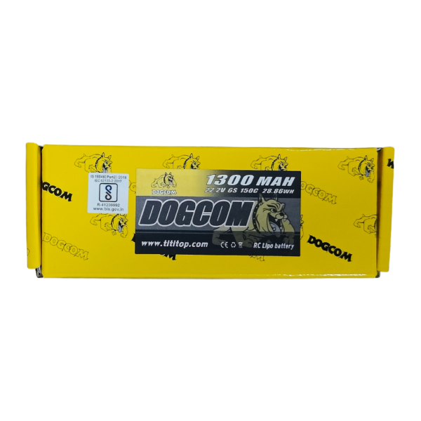 DOGCOM 6S 1300mAh 150C 22.2V LiPo Battery XT60