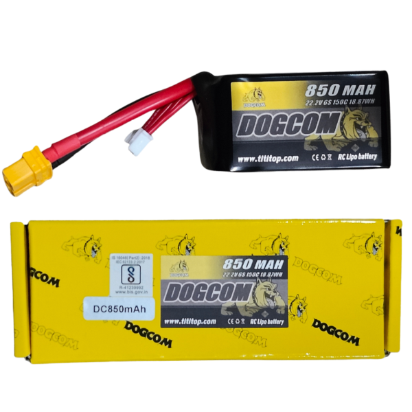 DOGCOM 6S 850mAh 150C 22.2V LiPo Battery XT60 - ANUBIS RC