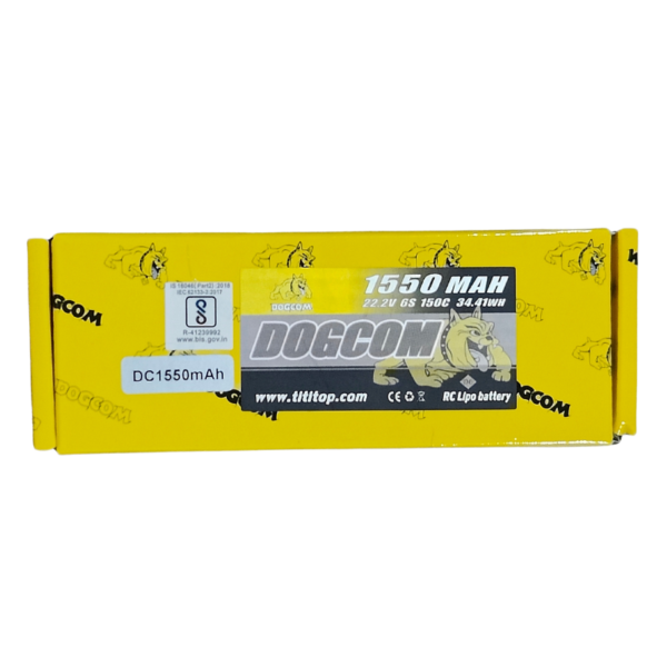 DOGCOM 6S 1550mAh 150C 22.2V LiPo Battery XT60