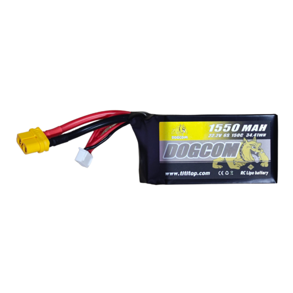 DOGCOM 6S 1550mAh 150C 22.2V LiPo Battery XT60