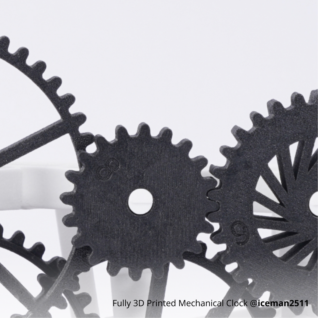 Black gears printed with Bambu ABS-GF