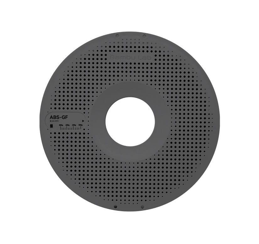 Bambu ABS-GF filament with spool, manufacturer package illustration