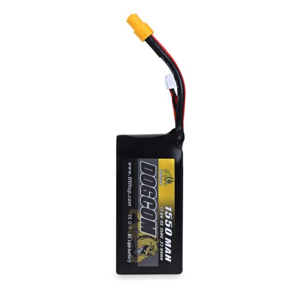 DOGCOM 1550mAh 4S 150C LiPo battery with power and balance leads