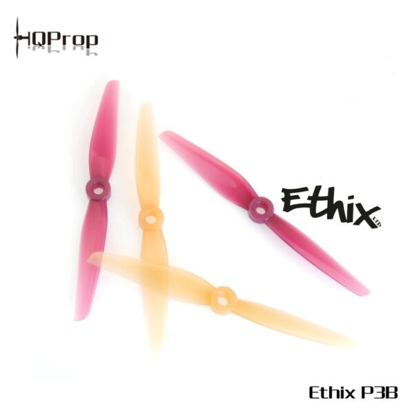 Top view of four Ethix P3B Peanut Butter and Jelly 5.1 inch bi-blade propellers