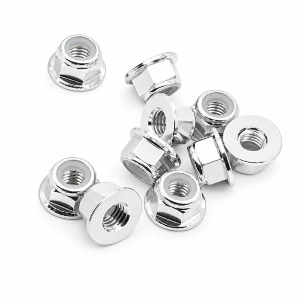 Silver FlyFish M5 aluminum flange nylon lock nuts