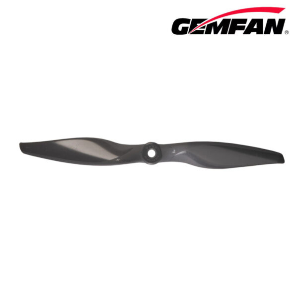 Gemfan Vortex 9x6E propeller front view showing E-version hub marking