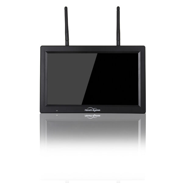 Hawkeye Captain X 10.2-inch FPV monitor with two antennas, front view