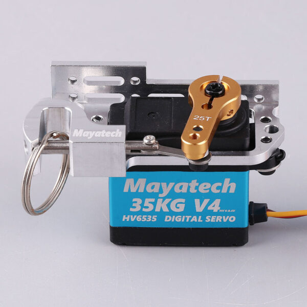 Blue MAYATECH HV6535 35KG V4 digital servo with silver single-slot drop release mechanism