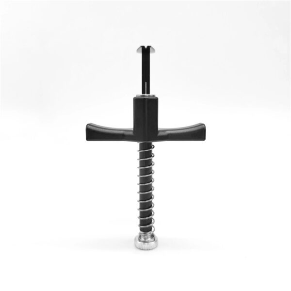 NewBeeDrone Whoop PropyPop tool side view showing plunger, spring and propeller support fork