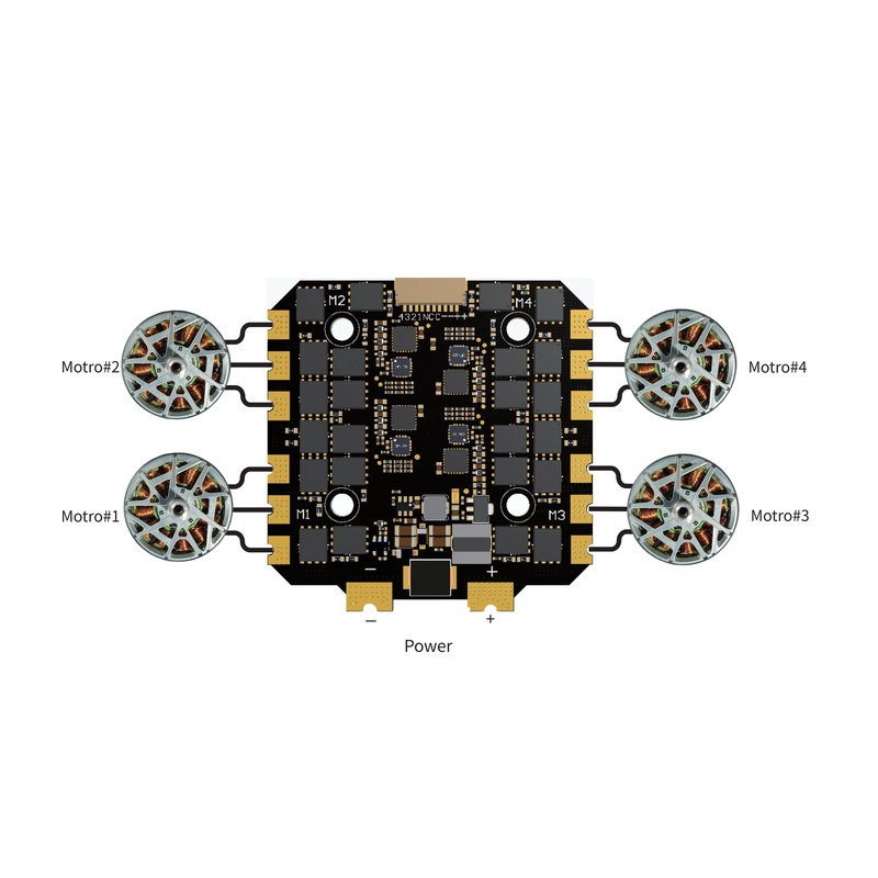 SPEDIX BLS 100A AM32 ESC — Wiring Diagram SPEDIX BLS 100A AM32 4-in-1 ESC motor and power wiring diagram