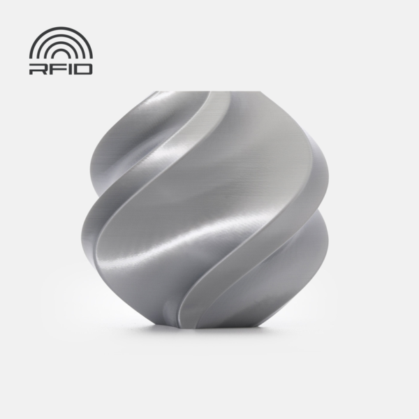 Bambu Lab PLA Silk+ Silver – official spiral vase filament colour sample