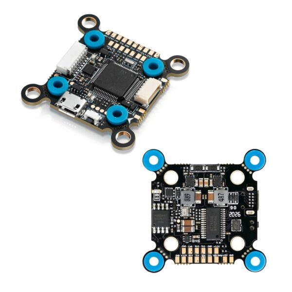 Front and rear views of one Hobbywing XRotor F7 Convertible flight controller; package contains one controller