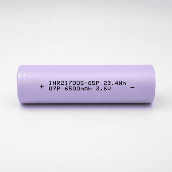 Linkdata INR21700S-65P 6500mAh lithium-ion cell with model and capacity markings