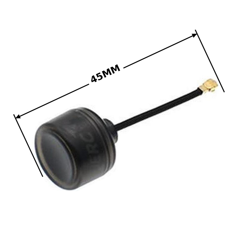 truerc-33601-45mm-dimension-uniform-lines TRUERC CORE 5.8 LHCP U.FL ANTENNA — 45 mm with matching dimension and end lines
