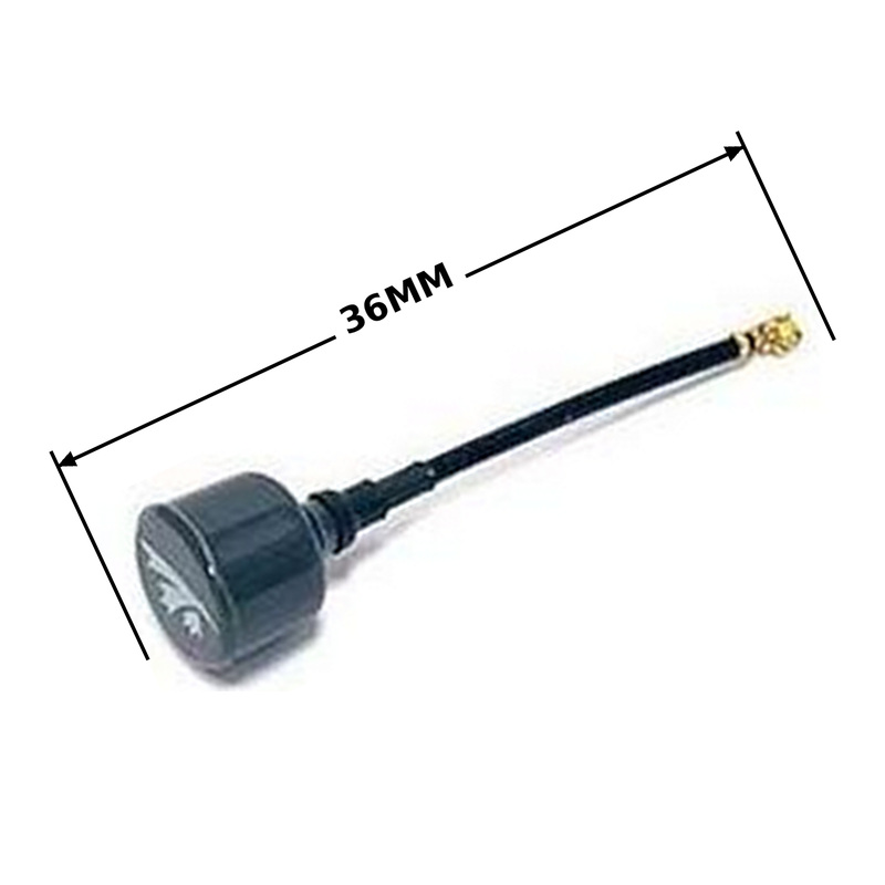 truerc-33605-36mm-dimension-uniform-lines TRUERC SINGULARITY 5.8 LHCP U.FL SHORT 36MM ANTENNA — 36 mm with matching dimension and end lines