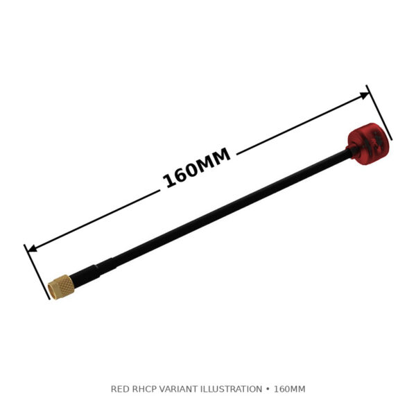 TRUERC CORE 5.8 RHCP SMA 160MM ANTENNA — 160 mm with matching dimension and end lines, illustrative configuration